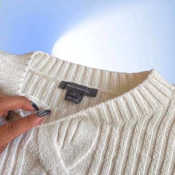 Ribbed Knit Cream Colored Sweater from French Connection - Picture 3 of 3